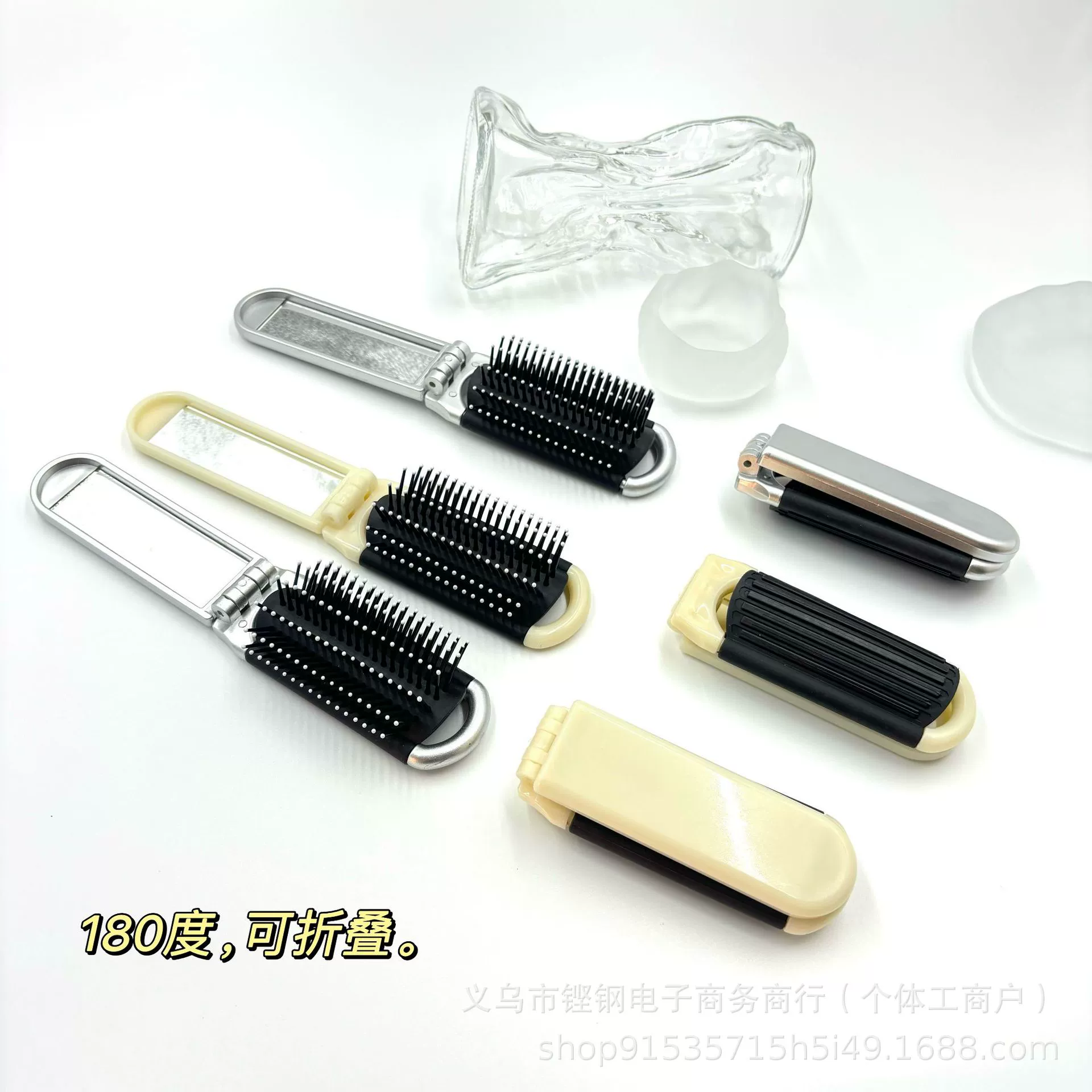 Складная мини-расческа, портативная, портативная, женская и детская зеркальная подушка безопасности, встроенная компактная массажная расческа на воздушной подушке.