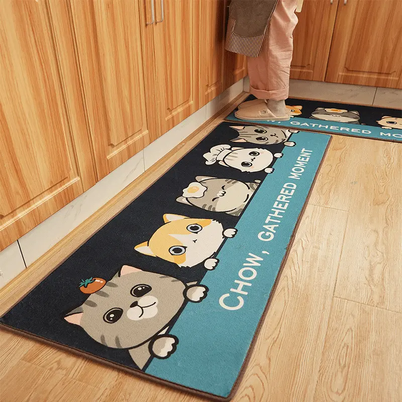 地垫厨房吸水油脚垫门口长条防滑垫厨房地毯家用卡通进门地垫厂家