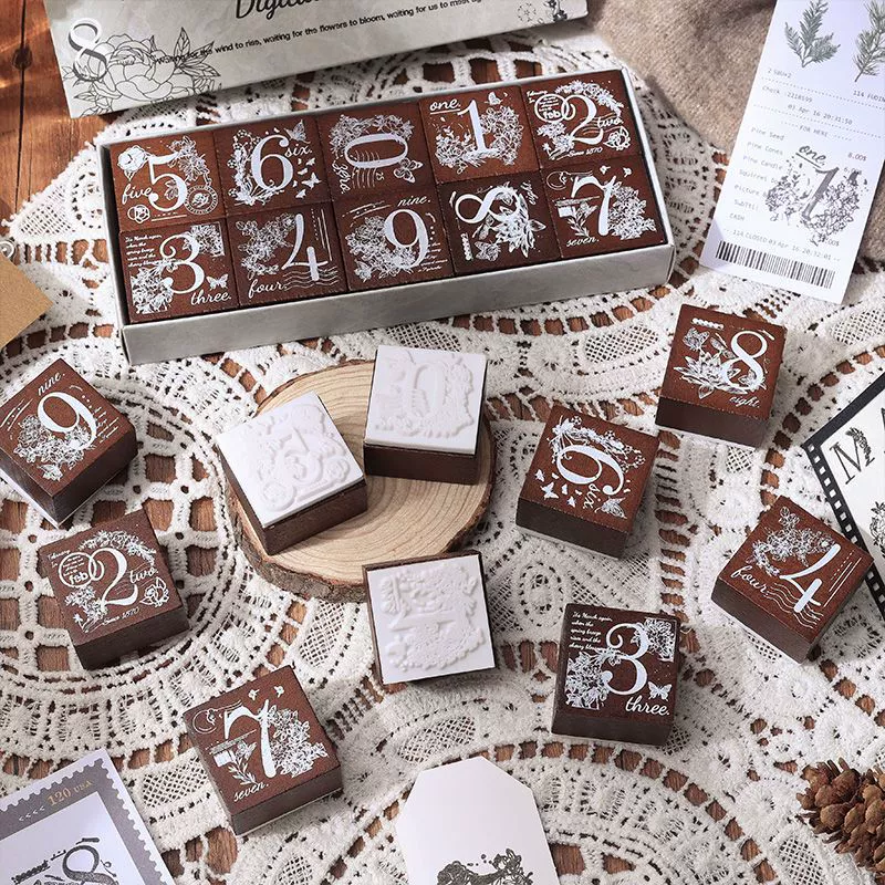 ZABC Fanchua Shadow Бук деревянный штамп буквенный штамп Ретро деревянная штамп цифровой ручной штамп