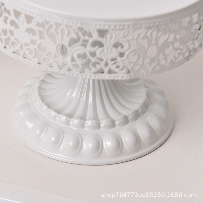 Amazon de tres piezas de hierro mesa de postre decoración soporte de exhibición bandeja de pastel de té merienda stand de comida fría mesa de descanso de té image 3