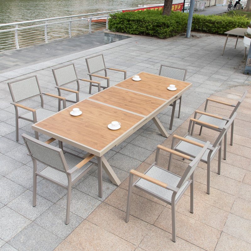 Ocio al aire libre mesa y silla patio Villa jardín al aire libre balcón Silla de ratán al aire libre cafetería decoración al aire libre combinación de muebles