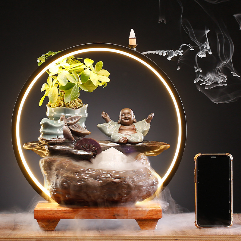 Chinese Style Creative Wealth-attracting Water Circulation Fountain Ornaments Home Living Room Entrance Opening Housewarming Year Gift