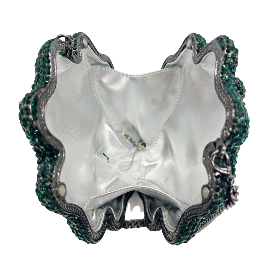 Túi clutch nữ đính đá hình hoa dạ hội sang trọng — Xanh lá cây nhạtcolor, màu vàng, bạc, Tùy chỉnh màu khác