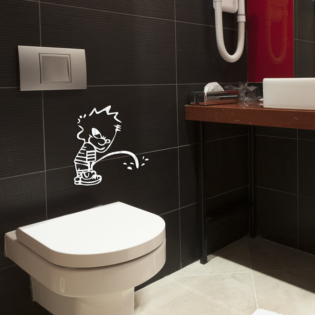 JMY3908 creativo transfronteriza pegatinas de decoración de inodoro tridimensional 1mm acrílico pegatinas de pared diseño de la pared del inodoro