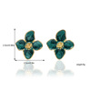 Fashionable earrings, accessory, flowered, Korean style, wholesale
