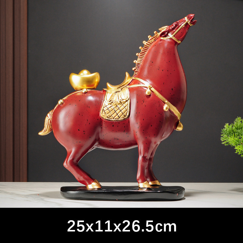 新しい中国風の富と馬の装飾品、リビングルーム、玄関、オフィス、ライトラグジュアリー、ハイエンドの装飾、新しい家の引っ越しギフト|undefined