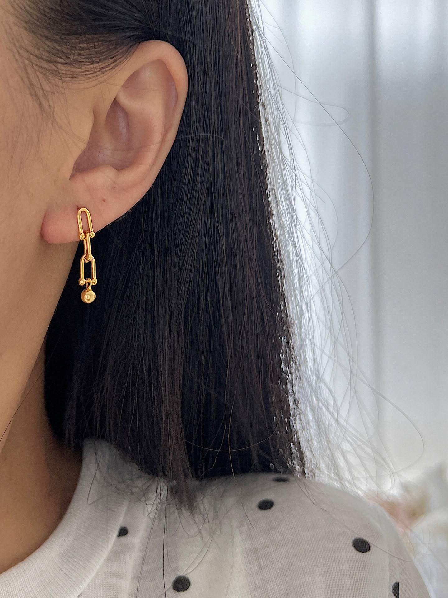 1 Pair 925 Sterling Silver Geometric Round Drop Earrings display picture 1