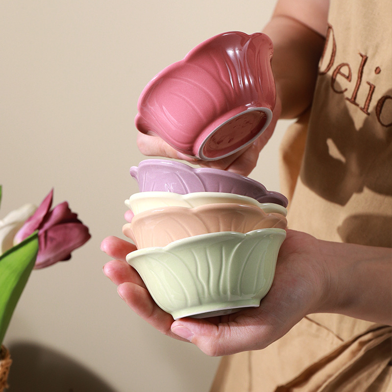 High-quality underglaze painted ceramic dipping tray in a light luxury cream style for home use, snack and small food plates