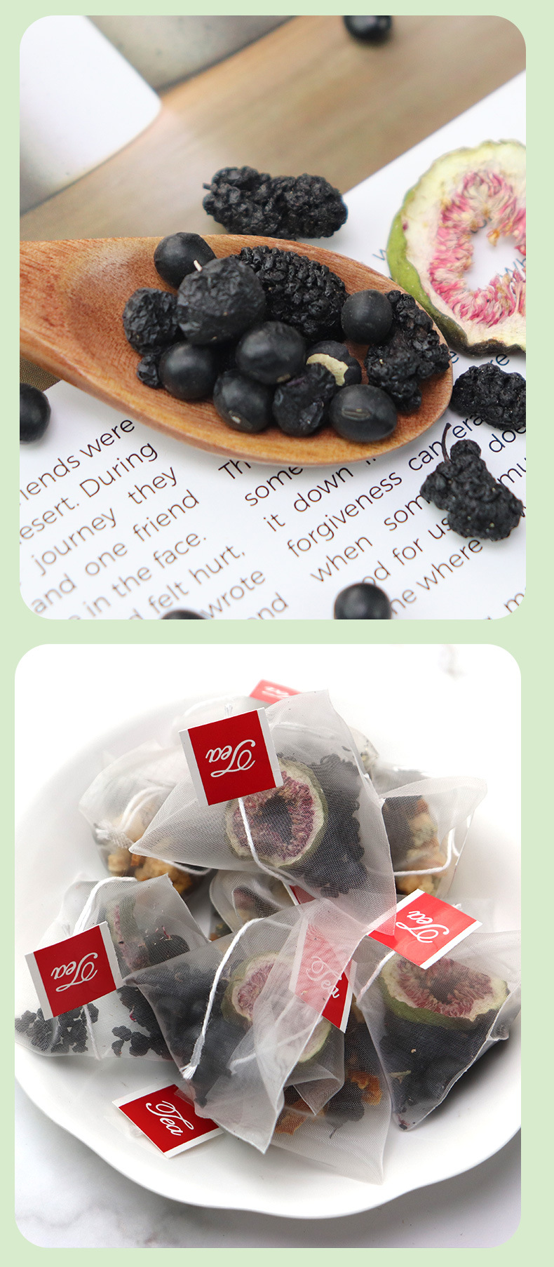 Fig Mulberry Black Goji Tea 50g 10 Pyramid Tea Bags Sugar Free Herbal Wellness Blend specifications