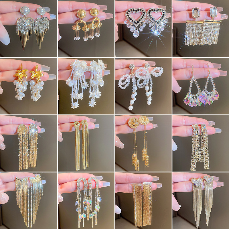 38g Weight Artificial Pearls, Zircon Inlay Material Drop Earrings Classification 1 Pair Quantity Daily Occasion Copper Material Heart Shape, Flower, Bow Knot Pattern Women'S Gender Plating Design Fashion Style 1 Pair Fashion Heart Shape Flower Bow Knot Copper Plating Artificial Pearls Zircon Drop Earrings 无