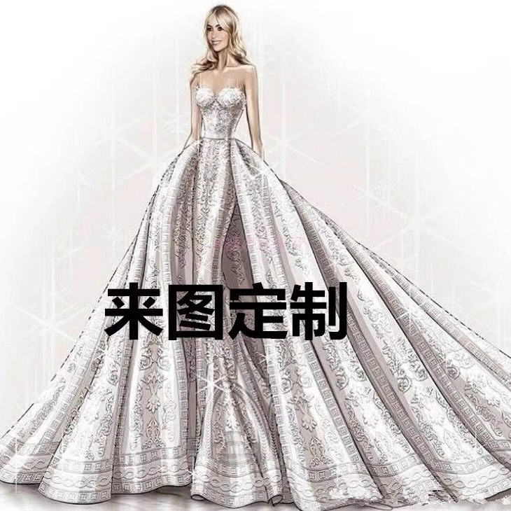 Wedding Dress Customization, Custom-Made Bridal Evening Dress, Custom-Made Cross-Border Customization, Non-Refundable and Non-Exchangeable
