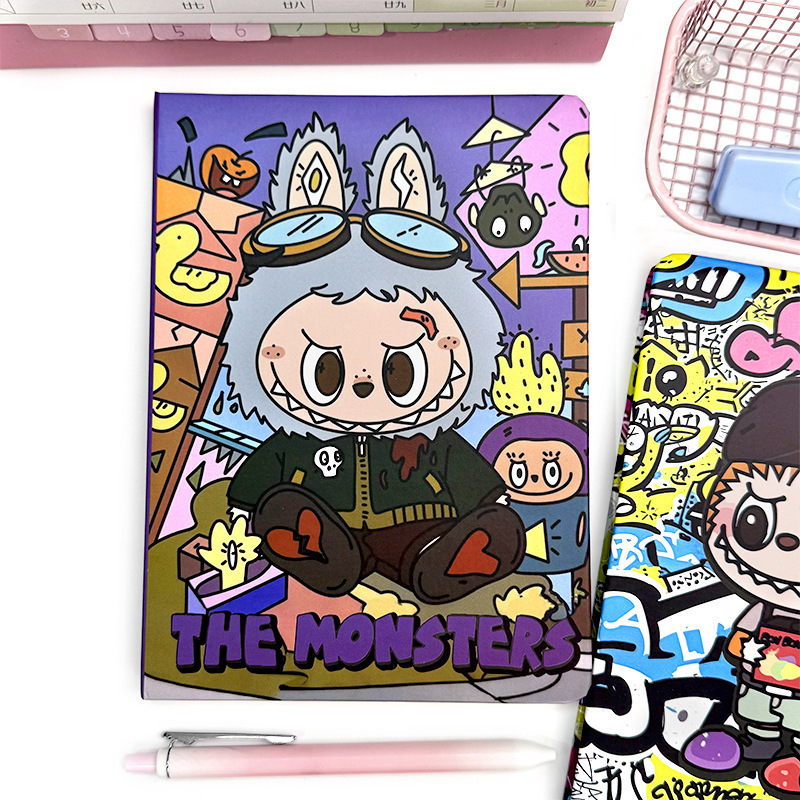 ブティックの新しい落書きラブ布カラーページハードシェルノートブックかわいい漫画ハンドブック学生メモ帳..|undefined