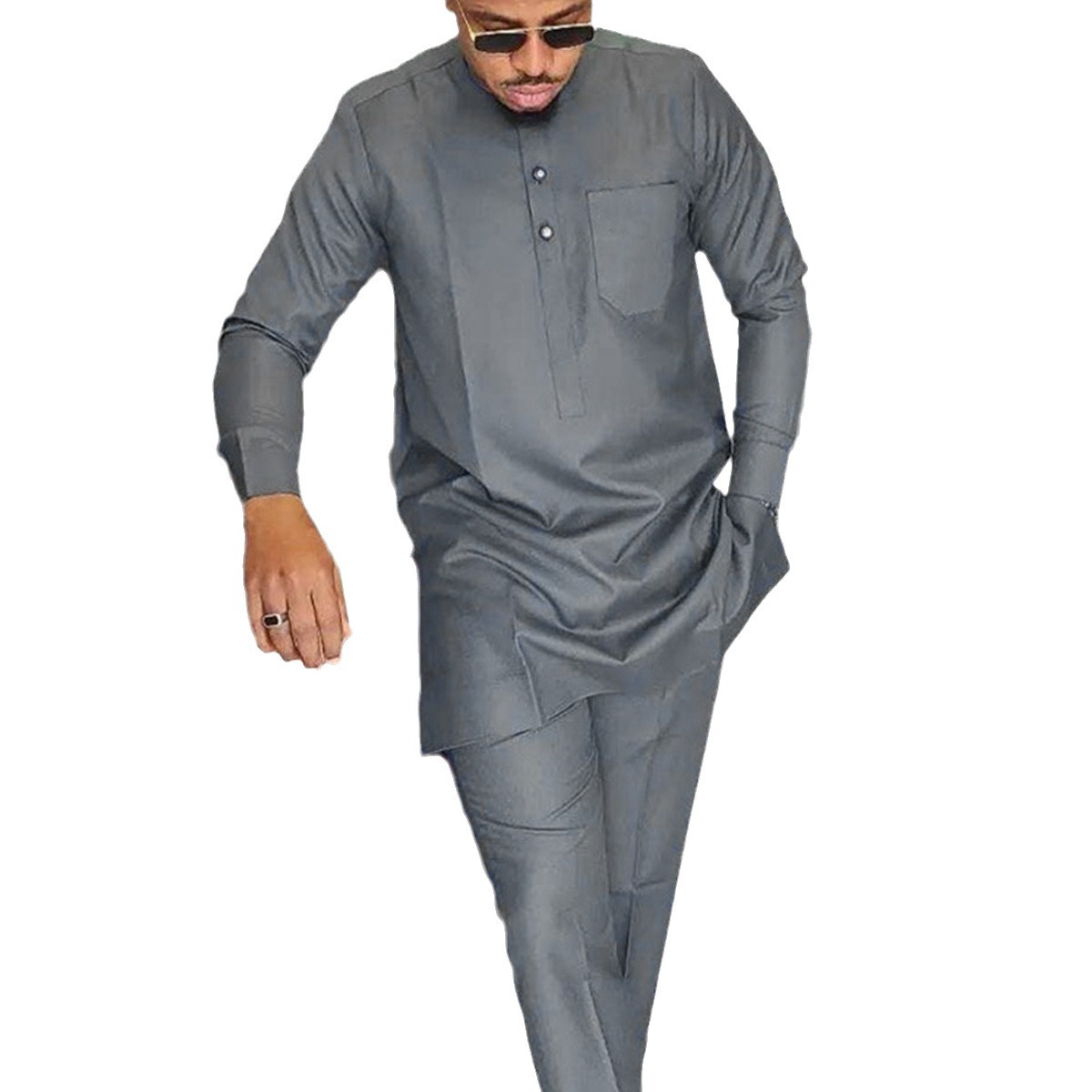 2024 새로운 아프리카 남성 민족 세트 국경 뜨거운 하이 퀄리티 자수