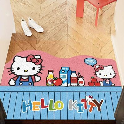 Avtomobil döşəmə paspasları – for the entrance, cartoon kitty doormat - kt-gift-4060cm-silk-loop