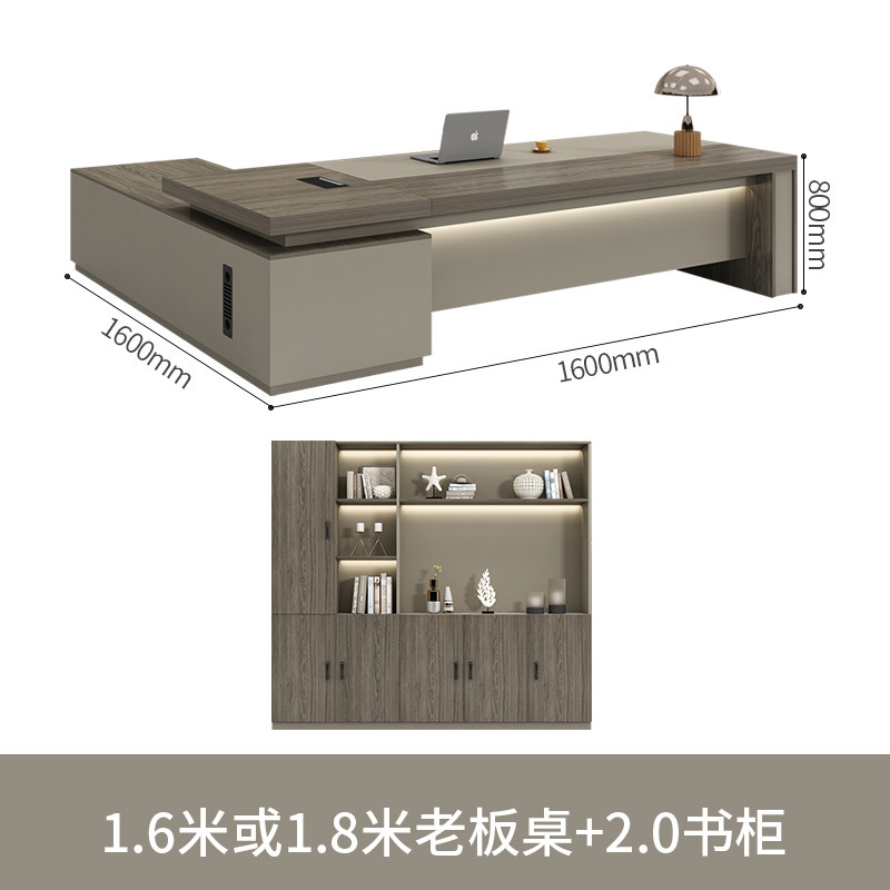 1,6/1,8 m Boss table + 2,0 m librería