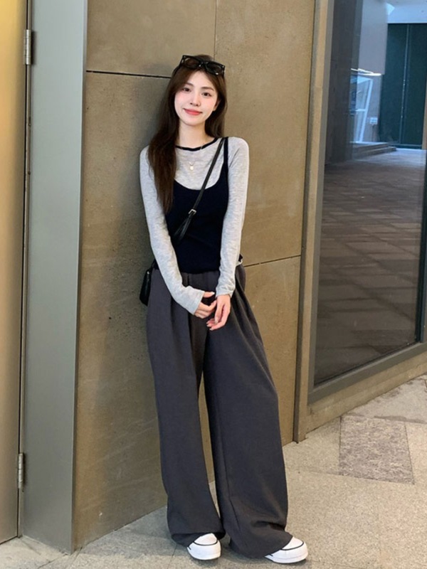 开秋韩系穿搭一整套叠穿针织吊带上衣两件套装初早秋2025新款女装|undefined