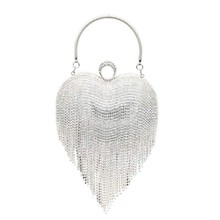 2025跨境新款晚装包水钻晚宴会欧美女士手提包镶钻手拿包爱心女包