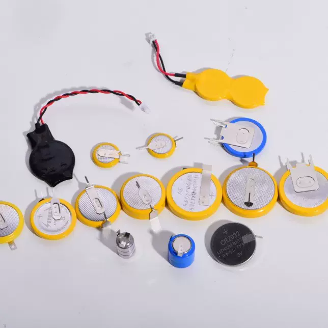 加工各种电池CR2032卧式焊脚纽扣电池3V引脚2032带焊脚电池脚距20