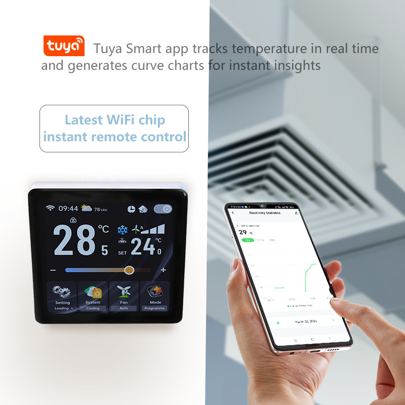 Bac-2005 Central Air Conditioning Smart Thermostat Temperature Control Panel Tuya Wifi Fan Coil Pipeline Control Bac-2005 Central Air Conditioning Smart Thermostat Temperature Control Panel Tuya Wifi Fan Coil Pipeline Control