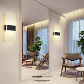 后现代壁灯客厅电视背景灯现代简约卧室床头长方形过道酒店墙壁灯