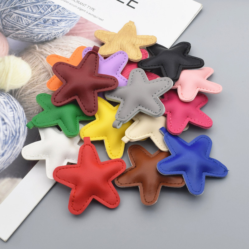 DIY Jewelry Accessories Pu Leather Creative Five-Pointed Star Pendant Keychain Decoration Mobile Phone Bag Car Pendant Materials
