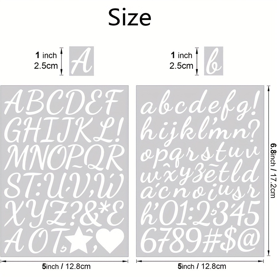 Pegatinas Autoadhesivas de Letras y Números Set de 2 de Papel Recubierto Bronceado para Manualidades