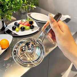 高颜值不锈钢短柄锤纹大圆喝汤勺大头汤勺食品级加长分餐家用勺子