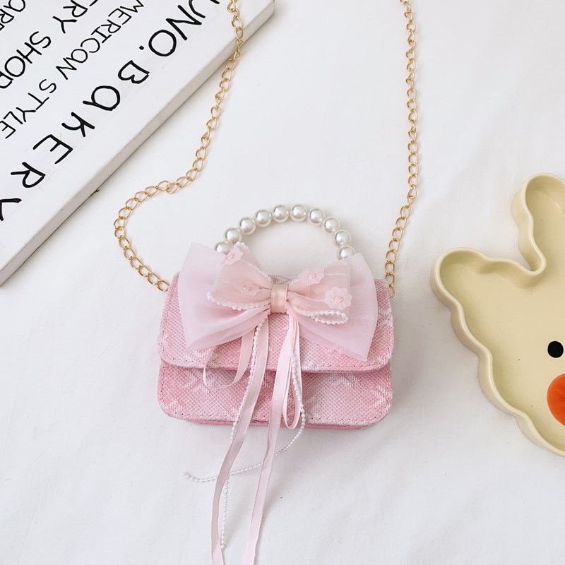 Bolsos de moda coreana para niños de perlas, bolsos de mano de perlas, bolsos de hombro para chicas lindas.