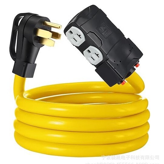 Rv Adapter, 14-50P to 4X, 5-20R/5-15R Four-Hole Rv Generator Dryer Wall Socket