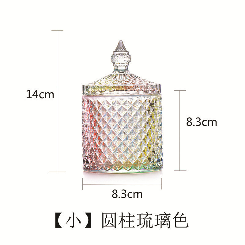 欧式玻璃罐香薰蜡烛罐糖果罐收纳摆件首饰品罐子消磁石水晶消磁碗|undefined