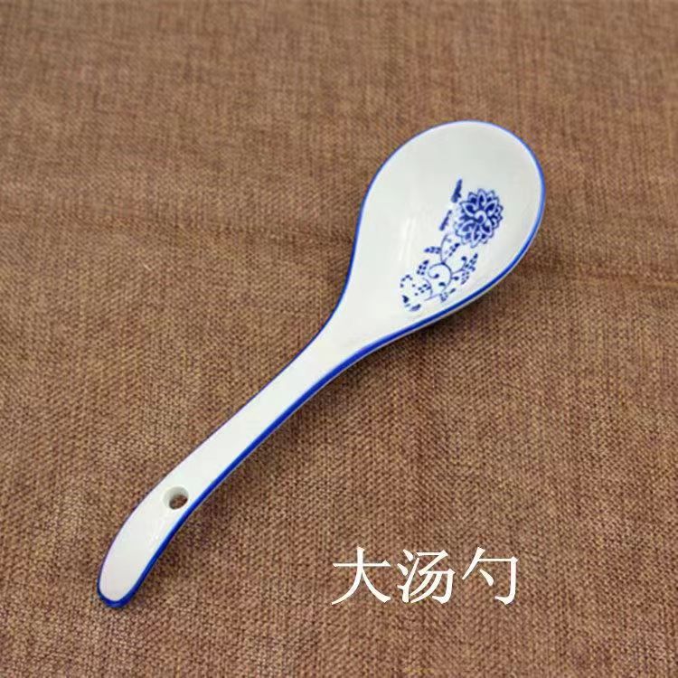 블루 블루와 화이트 핸드 컬러 세라믹 스푼 호텔 가정용 수프 스푼 2 위안 멀티 위안 매장 다양한 사양 세라믹 곡선 스푼 도매