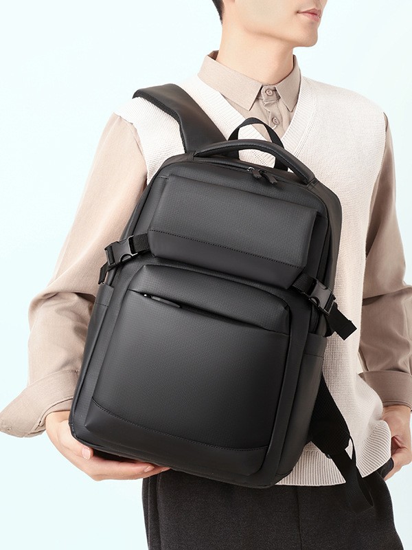 Membrana simple y nueva para hombre transfronteriza, resistente a la suciedad y a las salpicaduras de agua, gran capacidad para viajes de negocios, mochila portátil para estudiantes