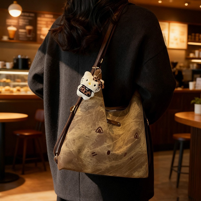 Coreano lindo gato de dibujos animados mochila de hombro de mujer mochila casual de gran capacidad de tres usos de la moda de la mochila de viaje