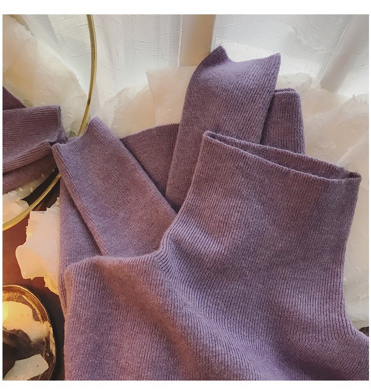 ChicShe ChicShe KANING Unifarbener, hochgeschlossener Strickpullover für Damen – Herbst/Winter 2025 – Neu, vielseitig, weich und warm_voghion.com