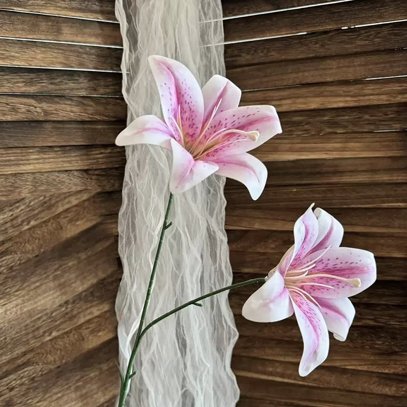 3D 백합 2개 - 라이트 핑크