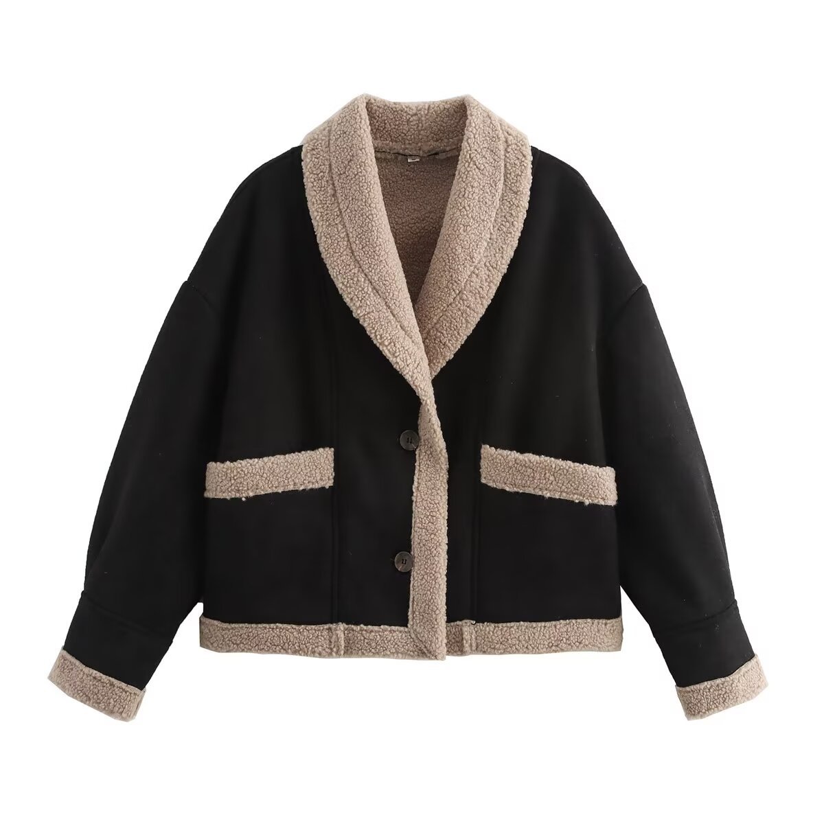 Damenbekleidung Herbst und Winter neuer Stil Pelz Lammfell Effekt Jacken_voghion.com