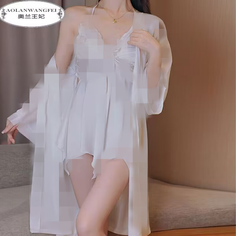 Princess Oran Underwear Sexy Backless Ice Silk Butterfly Sling Nightgown Chest Pad Comfortable Outer Robe Home Clothes suit