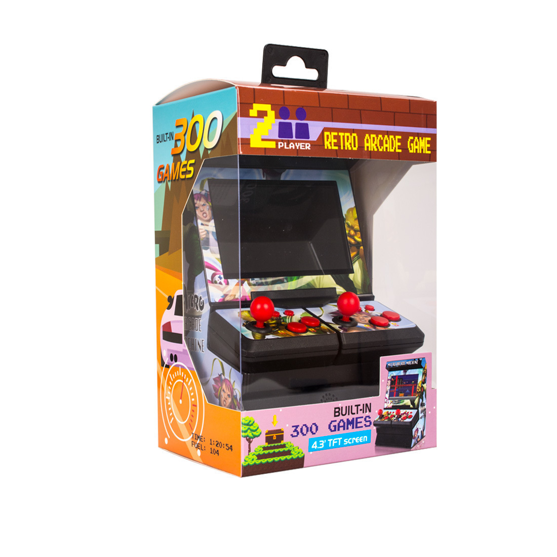Cross-border direct supply FC retro mini doubles game arcade double wireless handheld large screen 4.3 inch FC3000