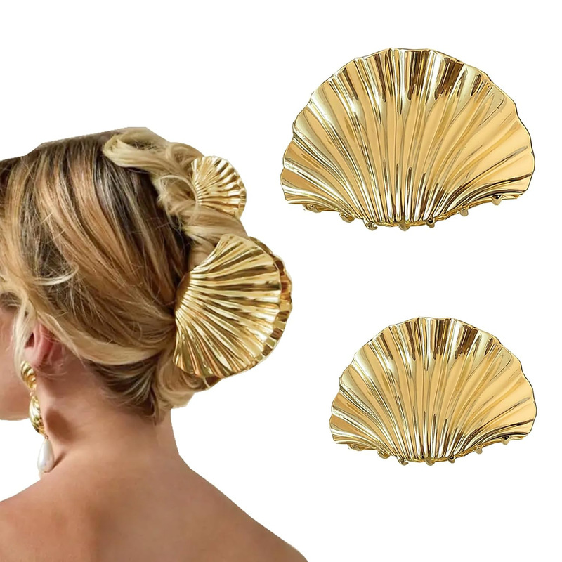 European and American imitation shell metal clip temperament hair clip simple hair shark clip fashion ponytail clip headdress