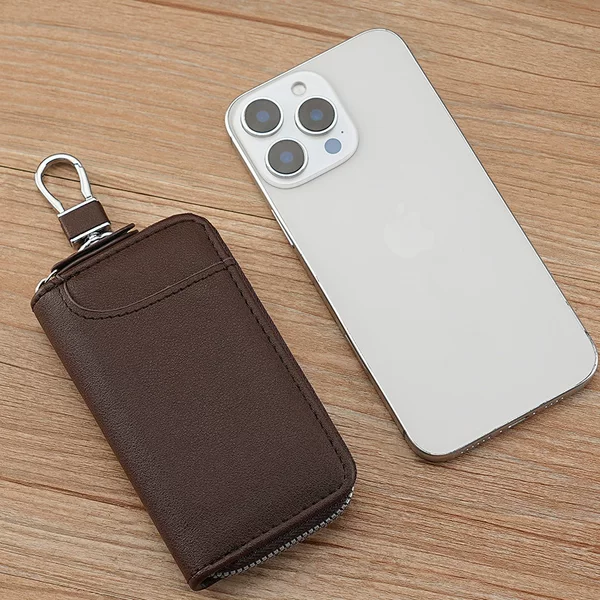 New Men's Key Bag, High-Quality, High-End, Large-Capacity Key Bag, Zippered, Multi-Functional Car Key Storage Pouch