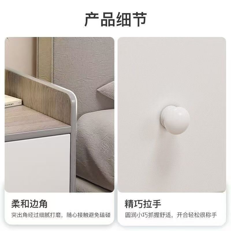 Mesa de cabezal de cama dormitorio doméstico fácil de almacenar con bloqueo armario pequeño estante de almacenamiento mini armario pequeño para alquiler de vivienda