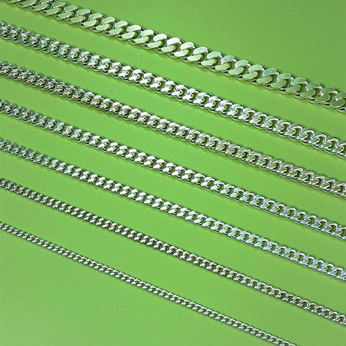 S925 sterling silver semi-finished woven chain wholesale Cuban chain horsewhip chain simple style bracelet necklace wholesale by gram