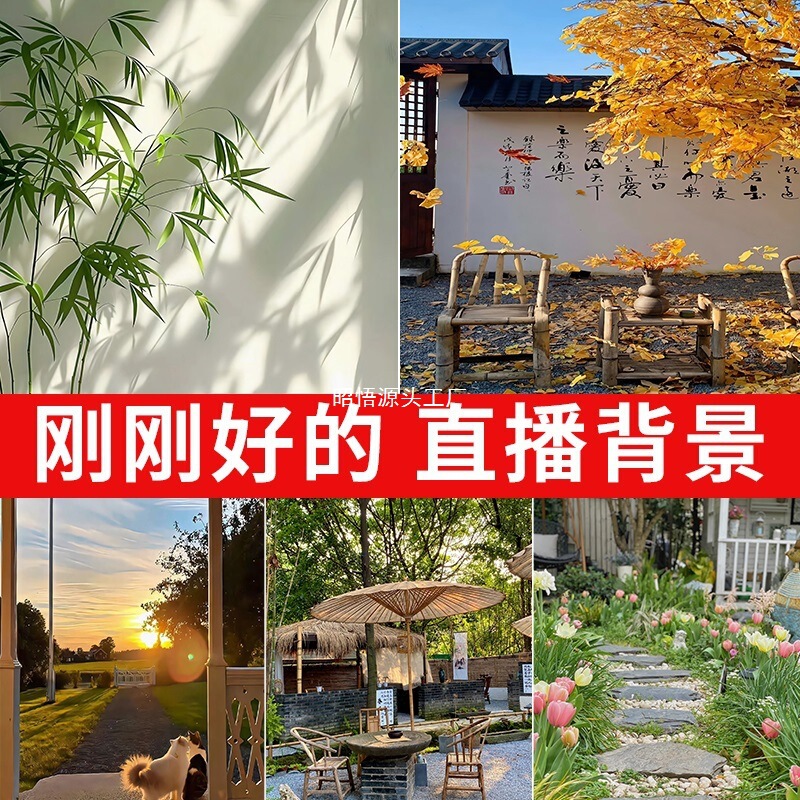 生放送室背景壁3D立体壁紙女性アンカー背景布シーンレイアウト撮影感覚背景布ネット|undefined