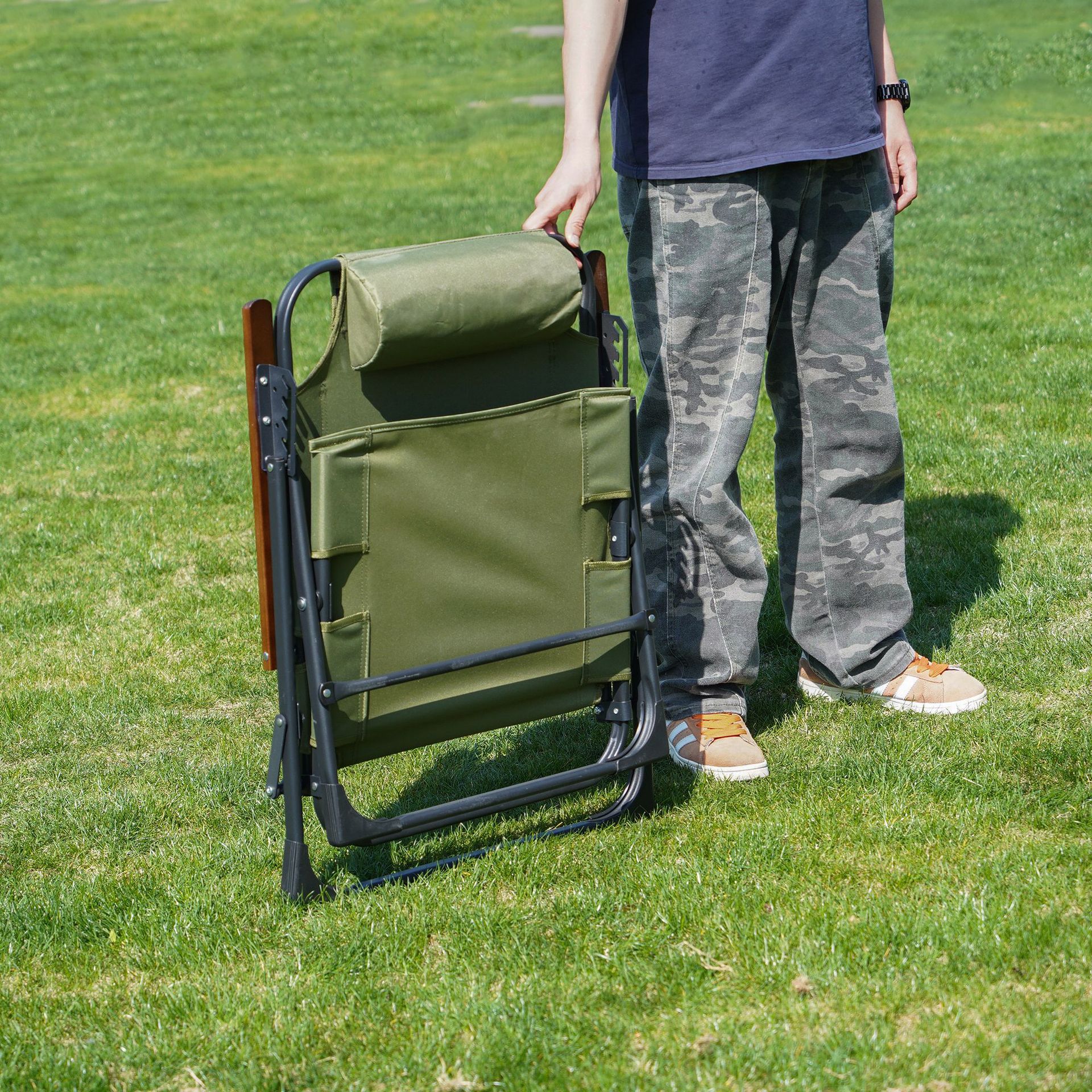 Outdoor Folding Camping Picnic Chair Portable Adjustable Fishing…