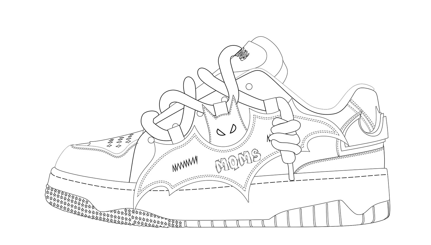 Designer China-Chic Batman Bread Hochhausschuhe mit dicker Sohle für Männer und Frauen_voghion.com