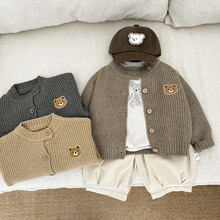 韩国童装男童针织开衫春季2025新款帅气宝宝休闲宽松毛衣百搭外套