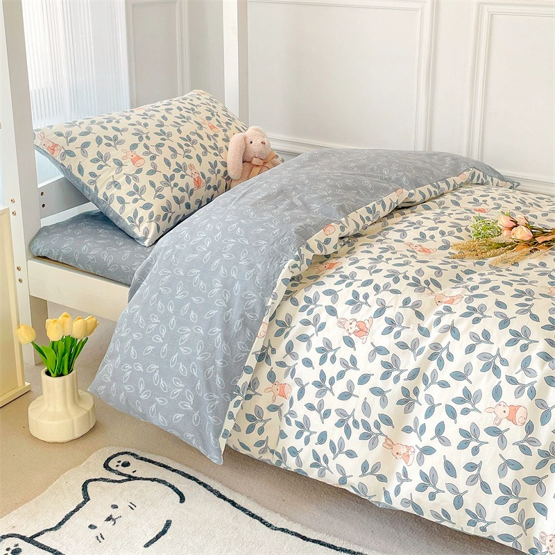 Студенческий хлопок-тройка 60 штук комплект из свежего чистого хлопка в студенческом стиле пододеяльник простыня 0,9 кровати 1,2 кровати оптом