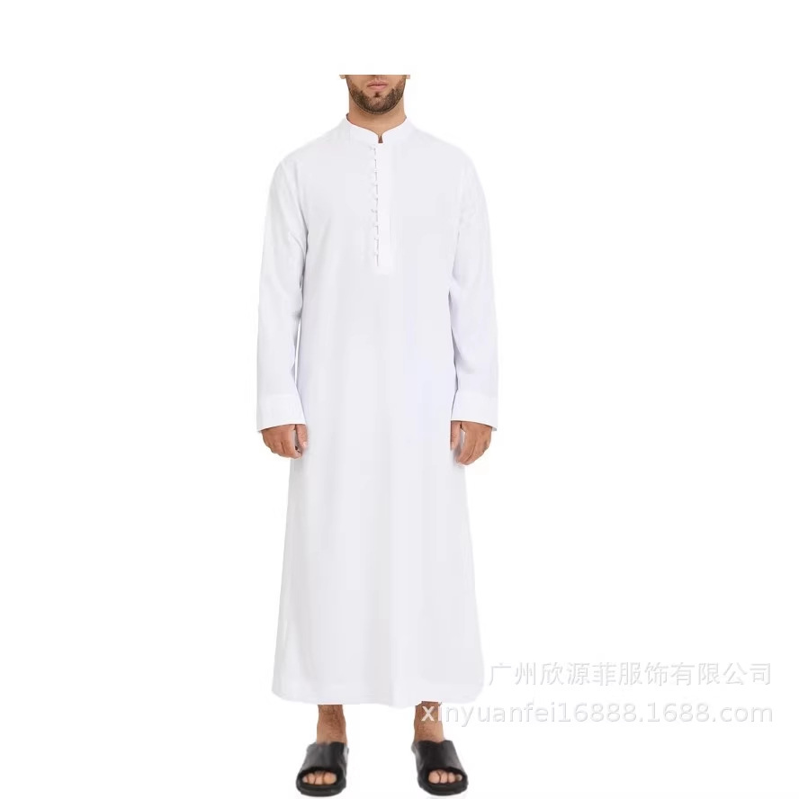 Cross-Border Men's Robes, Aliexpress Hot-Selling Solid Color Stand-Collar Men's Robes, Amazon New Models, Factory Direct Sales, Ready Stock Men's Clothing