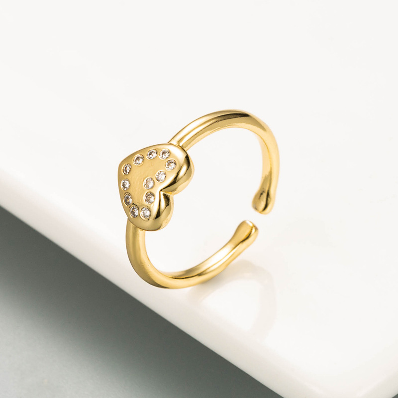 Fashion Heart-shaped Open Ring display picture 5