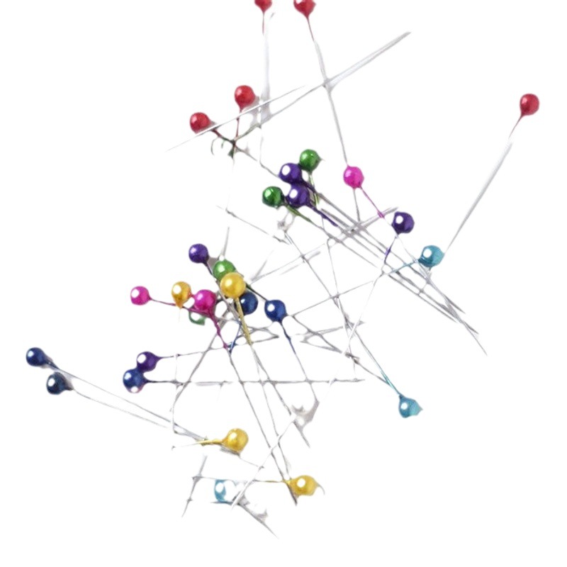 Exquisito pin redondo nuevo PIN de cuentas de posicionamiento aguja vinculante tela fija perla aguja DIY tienda de flores